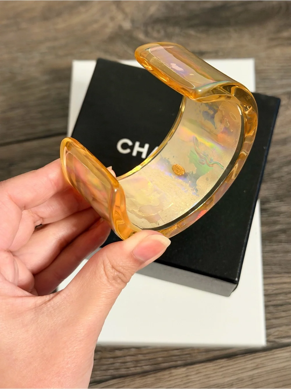 Chanel Statement Iridescent Cuff Bracelet